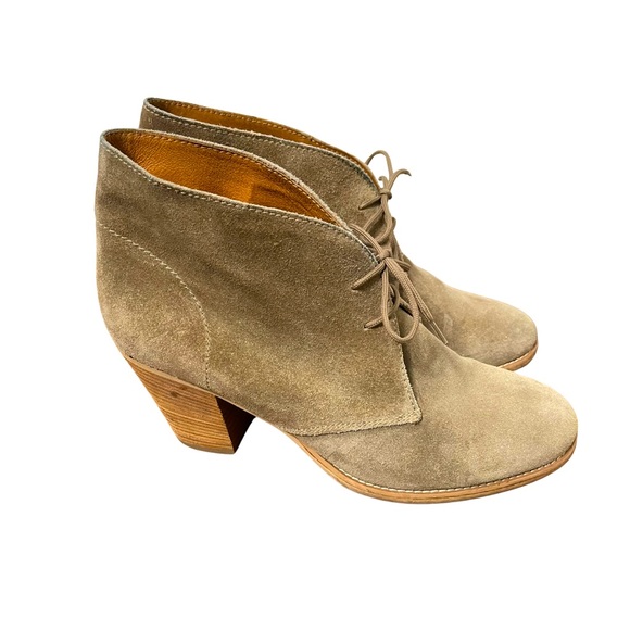 Madewell 1937 Footwear Taupe Tan Suede Ankle Booties Size 9.5 - Picture 1 of 12